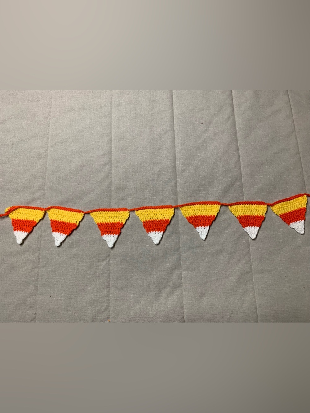 Hand Crafted Candy Corn Pennant Garland - Orange, Yellow, White